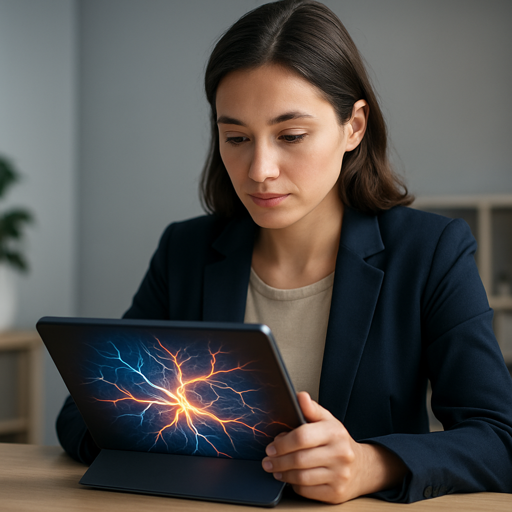 Pessoa respondendo rapidamente